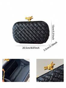 2025 Fashionable New Women's Clutch Bag, High-End Niche Design Woven Bag, Elegant Evening Bag, Handheld, Shoulder, Crossbody Chain, High-Quality Exquisite Small Bag - Multicolor - View 9