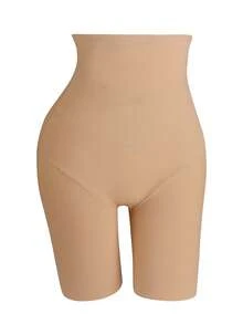 1pc Women's High Waist Invisible Shaping Shorts, Tummy Control, Butt Lifting, Body Shaping, Flat Abdomen, Seamless Waist Trainer - Brown - View 7