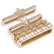 5 Stücke Dekorationsringe mit goldenen Sternen und Mond, geeignet für Apple Watch Armband Dekoration