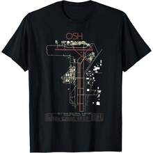 KOSH Wittman Regional Airport Oshkosh WI. Art T-Shirt T-Shirt - 黑色 - 查看 1
