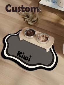 1PC Custom Super Absorbent Dog Food Mat Placemat With Name, Personalized Pet Food Placemat, Personalized Dog Mats Using Pet Name, Personalized Dog Placemat, Custom Dog Bowl Mat, Custom Dog Food Mat Placemat With Name - Made From Thick, Non-Slip, And Water-Absorbing Diatomaceous Earth Material, Making Perfect Gift For Your Pet Cat,