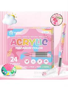 Pigmentos del sistema de color Macaron de Flysea, 24/36 colores completos, adecuados para manga, dibujos animados, pintura de retratos, bocetos, escritura, colores vibrantes, imágenes ricas y coloridas. - Multicolor - Ver 14