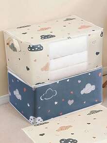 1pc Waterproof And Moisture-Proof Comfortable Storage Bag, Large Capacity Transparent Window, Suitable For Mobile, Packaging, Dormitory, And Sheet Storage Decorations Decor Festival Decor Room Decor Home Decor Decor Bedroom Decor Bedroom,Organizer,Organizer,Home Storage Closet Organization And Storage Clothes Organizer