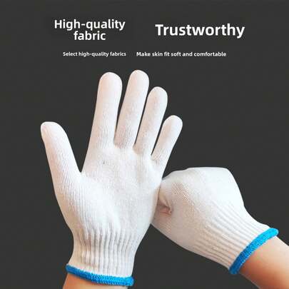 48 Pairs High Quality Nylon Work Gloves - Men's Heavy Duty Grip Gloves, Warm Lining, Durable, Suitable For Construction, Warehouse, Gardening And DIY Projects