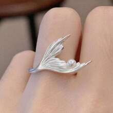 Dark Style Black Crow Ring For Women, Fashion Simple Adjustable Open Small Niche Index Finger Ring. - A - Xem 2