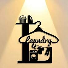 1pc Elegant Metal Wall Art Sign - Abstract Design, Suitable For Laundry Room, Perfect Home & Office Decor For Living Room, Bedroom, Patio, Kitchen - Versatile Hanging Decoration For Cafe, Bar And Farmhouse Style