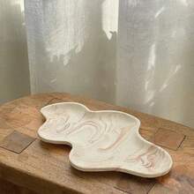 1PC 不对称弧形托盘硅胶模具 DIY 云朵托盘储物盘石膏模具家居装饰摆件环氧树脂模具工艺品生产铸造模具 - 白色 - 查看 13