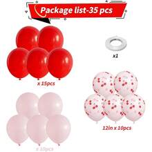 Bộ bóng bay 12 inch 35 quả anh đào màu đỏ và hồng, bóng bay tiệc bằng cao su heli màu đỏ mờ và hồng nhạt, thích hợp cho bé gái, bé gái, sinh nhật, tiệc chào đón em bé, cô dâu, trang trí tiệc cưới - Nhiều màu - Xem 4