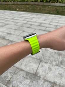 硅胶表带，兼容 42mm、38mm、40mm、41mm、44mm、45mm、46mm、49mm 型号，时尚智能手表替换表带，适用于 Series Ultra2、Ultra SE2、SE 11、10、9、8、7、6、5、4、3、2、1，男女通用，学生返校季理想礼物 - 綠色 - 查看 9