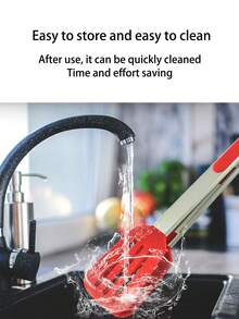 1 Stück Edelstahl & Silikon quadratische Lebensmittelzange mit Ständer, hitzebeständige Silikon Lebensmittelzange, Brotklammer, Grillzange, Buffet-Servierzange