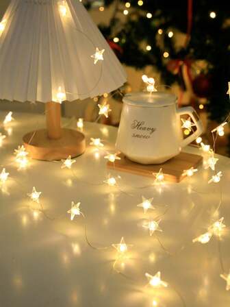 1ชิ้น 1/2/3M 10/20/30led ไฟประดับกลางคืน LED Starry, ไฟประดับห้องนอน, สำหรับห้องเด็ก, เทศกาล, งานแต่งงาน, ในร่ม, ห้องนอน, สวน, ของตกแต่งงานปาร์ตี้ ใช้แบตเตอรี่ (ไม่รวม)