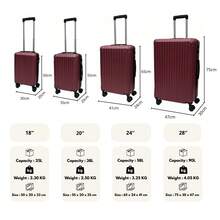 Equipaje ORLACS, Juego de maletas 18+20+24+28, Juego de cuatro piezas, Económico, Material rígido ABS, Ligero, Cerradura, Gran capacidad de almacenamiento, Ruedas universales silenciosas de 360°, Duradero, Impermeable, Resistente al desgaste, Resistente a los arañazos, Marca europea, Diseño europeo, Artículo principal, Adecuado para viajes de negocios, Esencial para viajes de negocios, Traslados, Vacaciones, Cómodo para viajes familiares, Equipaje de mano para aerolíneas, Los modelos de 20" y 18" no tienen asa lateral y ruedas giratorias extraíbles, Regalo especial, Adecuado para hombres y mujeres, Múltiples colores disponibles