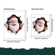 1 Peça Adesivo de Natal, Decorar Armários, Portas, Geladeiras, Paredes, Autoadesivo, Semigloss, Variedade de Designs Incluindo Papai Noel, Rena, Boneco de Neve, Adequado para Decoração Temática de Natal