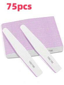 5/25/50/75 Diamond-Shaped Professional Nail File, 180/100 Nail File Suitable For Natural Nails, Double-Sided Washable Fine-Grained Nail File, Suitable For Home And Salon Use. - Multicolor - View 12