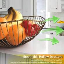 2/1-częściowy metalowy kosz na owoce z drutu, minimalistyczna miska na owoce w kształcie fali, domowy talerz na owoce, miska na owoce, pusty kosz na owoce z żeliwa, odpowiedni na blat kuchenny, stół warsztatowy, do dekoracji domu, na stół, do przechowywania warzyw, chleba, przekąsek i akcesoriów kuchennych. Ze względu na problemy produkcyjne, w kilku miejscach farba może nie zostać prawidłowo nałożona.