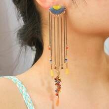 7/15/24/36/48Pairs/Lot Bohemian Casual Vacation Style Women Men Earrings Geometric Fringe Leaf Style Travel Souvenirs Gifts For Friends Daily Wearing Accessories