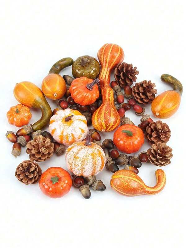 50/166 قطعة من اليقطينات الاصطناعية، يقطينات مزيفة، مجموعة محصول الخريف الزائف لديكور المنزل، ديكور يقطينات الخريف، يقطينات اصطناعية صغيرة، أوراق القيقب، بلوط ديكورات للمنزل، الزفاف، ديكور طاولة المركز الخريفي، عيد الهالوين، ، ديكور مزرعة الحصاد، مجموعة طبقات الموسم، أفضل إمدادات الديكور الموسمية (قد تكون بعض المنتجات بها تضرر طفيف وهذا أمر طبيعي)