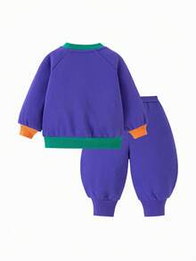 mini bala Kids Colorblock Two Pieces Set Soft Comfortable Cozy Playtime Fall Outfit