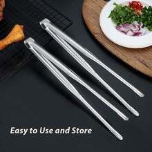 Korean BBQ Tongs Kitchen, Stainless Steel Meat Grill Tong For Cooking Portable Kitchenware Grill Tongs For Home Outdoor Steak Salad Food - mặc định - Xem 6