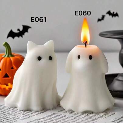 Halloween Ghost Dog & Cat Silicone Mold, DIY Candle, Resin, Plaster Decorative Crafts Mold
