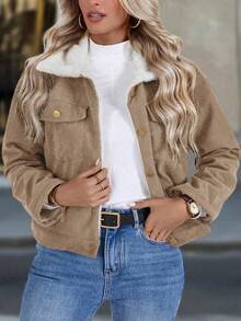 Plus Size Women Casual Short Jacket, Autumn/Winter