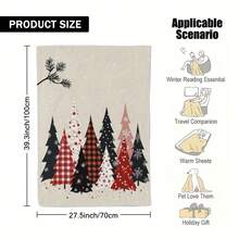 Ultra-Soft Flannel Plaid Pines Blanket - Red Black White Beige Winter Snowflake & Pine Tree Design, All-Season Cozy Bedspread Sofa, Bed, Chair - Soft Warm Throw With Plaid & Snow Patterns, Durable Printing, Red/Black/White/Beige Checkered & Solid Colors, Style Cozy Bedding Accessory, All-Year Comfort, Festive Winter Decorations, Bedding, Thanksgiving Blanket, Cute Blankets 280gsm Room Decor Home Essentials Decor Bedroom