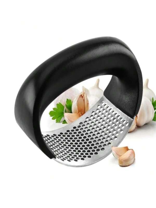 1pc Manual Stainless Steel Garlic Crusher Kitchen Garlic Press