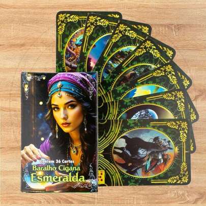 Baralho Tarot Cigana Esmeralda 36 Cartas com Manual