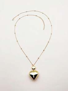 1 pezzo Collana lunga con ciondolo a forma di cuore minimalista in argento per donna