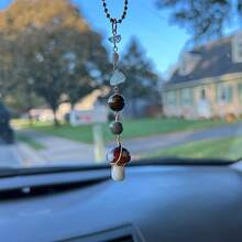Car Hanging Decoration Rearview Mirror Hanging Decoration Devil's Eye Lucky Clover Gift Ladybug - Double Mushroom - View 1