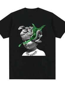 2025 New Summer Hot Selling T-Shirt For Men And Women Rapper Shirt Drip Cotton New Casual Cotton Fashion T-Shirt For Men #911012 - màu đen - Xem 1