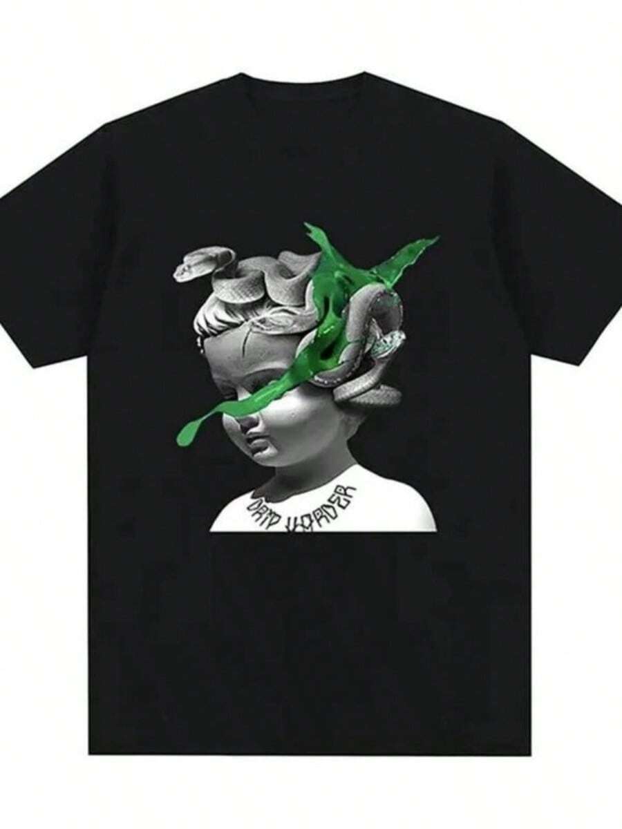 2025 New Summer Hot Selling T-Shirt For Men And Women Rapper Shirt Drip Cotton New Casual Cotton Fashion T-Shirt For Men #911012 - màu đen - Xem 1