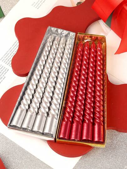1 Box Long Candles, Red, Gold, Silver, White, Black Candles, Elegant Tall Candles, Suitable For Wedding Banquet, Table Centerpiece,Wedding Desktop Decoration Props,Odorless And Smokeless, Candlelight Dinner, Parties, Home Decoration, Christmas, Birthdays, Anniversaries, Party Decoration Candles, Family Table Decoration Candles, Home Decoration Long Candles, European Romantic Smokeless Long Candles Christmas Decorations Room Decor, Christmas Gifts