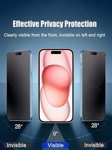 2片装磨砂防窥屏保护膜，兼容 17/16ProMax/16E/16Plus/15ProMax/14/13/12/11/XR/X/XS/7/8，9H陶瓷磨砂防窥，2.5D防指纹磨砂防窥屏保护膜，全屏覆盖磨砂屏保护膜，磨砂防指纹，防水，防摔，防刮花 - 黑色 - 查看 3