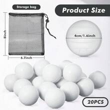 Mini Foam Volleyball Stress Balls - 20 Pack, *.6 Inch Small Sports Balls With Mesh Bag For Party Favors, Carnival Prizes, And Stress Relief - màu đen - Xem 2