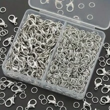 Hộp 150 móc khóa và đầu nối trang sức tự làm, 50 móc khóa hợp kim hình tôm hùm và 100 vòng nhảy, thích hợp cho đồ thủ công đính hạt, móc chìa khóa, đầu nối đệm, vòng cổ hở, khuyên tai, đầu nối vòng tay, đầu nối mắt cá chân, đầu nối mắt xích hở, đầu nối dây đeo điện thoại, đầu nối dây đeo túi - tự làm lấy - Xem 5