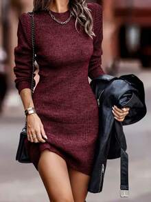 Women's Autumn Sweater Dresses, Outings, Elegant Ladie's Dresses, Long Sleeves,Tight , Can Be Worn Inside Or Outside,Thick And Warm, Christmas Clothing, Tops