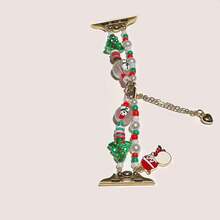 1 件手工串珠姜饼人圣诞元素 表带，兼容 38-49 毫米，可调节手链，迷人的圣诞装饰吊坠，圣诞礼物表带适用于 Ultra SE 10/9/8/7/6/5/4/3/2/1（仅表带） - 彩色 - 查看 15