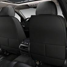 JDWBT Leather Car Seat Covers Full Set Universal, Fit For FIAT Panda, 500L, 500X, Tipo, Bravo, Linea, Stilo, Lancia Ypsilon, Adjustable Front Seats And Back, Automotive 5 Seat Covers All Season, Car Seat Protectors Airbag Compatible - 黑色 - 查看 2