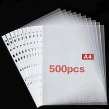 100个保护性插页，适用于8.5 x 11.0英寸纸张，顶部开口尺寸为9.25 x 12英寸。有薄款和厚款可选。厚款可重复使用。透明11孔设计，适用于三孔活页夹。 - 透明 - 查看 9