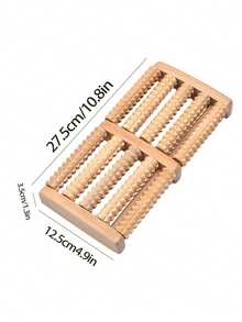 1 Peça Rolo de Massagem de Pé de Madeira com 12 Rolos, Massageador de Reflexologia de Pé para Casa