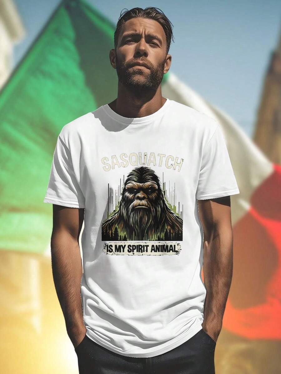 Sasquatch Is My Spirit Animal Maglietta Uomo Divertente Moda Casual Idea Regalo Esclusiva Offerta Stile Giovane T Shirt Originale Comfort Fashion Promo
