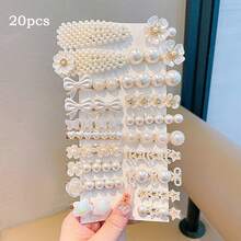 20pcs Faux Pearl Hair Clips, Elegant & Sophisticated, Women Hair Accessories With Flower & Heart Designs, Versatile Styles For Daily & Party Wear, Recommended Gift For Back To School Season, Hair Clips Claw, Hair Claws, Hair Slide, Hair Barrettes, Vacation Outfits Woman
