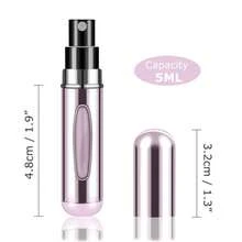 1/5/10件，5毫升香水雾化器可填充喷雾瓶，便携式旅行香水瓶，香水喷雾器，迷你香水样品瓶 - 粉色 - 查看 5