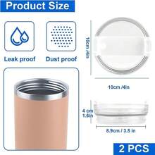 40 盎司可重复使用的玻璃杯盖，适用于可重复使用的玻璃杯盖，防溢防溅玻璃杯盖，适用于杯子和旅行者，返校用品 - 彩色 - 查看 9