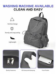 中号防水背包，轻便休闲日用背包，男女通用，防水旅行背包，适合高中、初中、小学生 - 随机新款或旧款 - 深灰色 - 查看 9