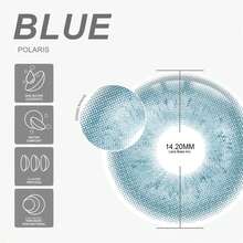 EYESHARE 2 Pieces/Pair Fashion Colored Contact Lenses For Blue Eyes Green Contact Lenses For Brown Eyes Yearly Use Makeup Lenses,14.2mm - No Power - 藍色 - 查看 4