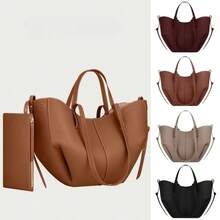 Small-Sized Single-Shoulder Underarm Bag, Large-Capacity Handbag, Tote Bag, Bucket Bag With Wing Design - 駝色小號現貨秒發 - 查看 3