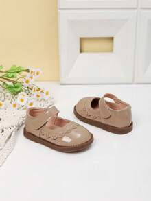 1 Pair Fashionable Casual Cute Flat Shoes For Girls, Spring/Autumn - Khaki - View 3