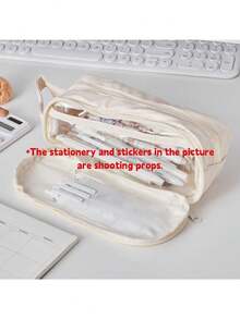 Sanrio 1PC Multi-Layer Waterproof Transparent Pencil Case 2 Styles Available (Normal Style And Upgraded Style) Large Capacity Student Stationery Storage Bag Cosmetic Bag School Office Supplies Stationery,Back To School,School Supplies,Pencil Pouch,School Bag Random Delivery